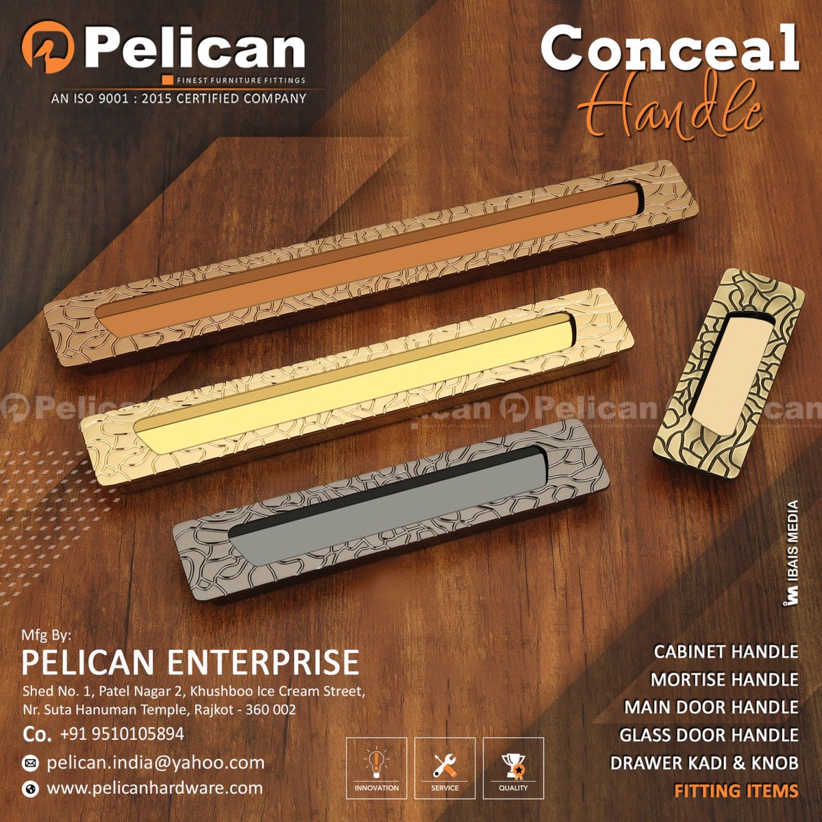 ibais_hardware's tweet photo. PELICAN ENTERPRISE - RAJKOT
For enquiry via WhatsApp click:
https://t.co/r0AGyPh8X9
Mr. Keyur Virani - 95101 05894
#concealrhandle #glassdoorhandle #mortisehandle #cabinethandles #handlemanufacturer #cabinetknobs #drawerknobs #brassknobs
.
@IBAISMEDIA https://t.co/7E2F62faO5