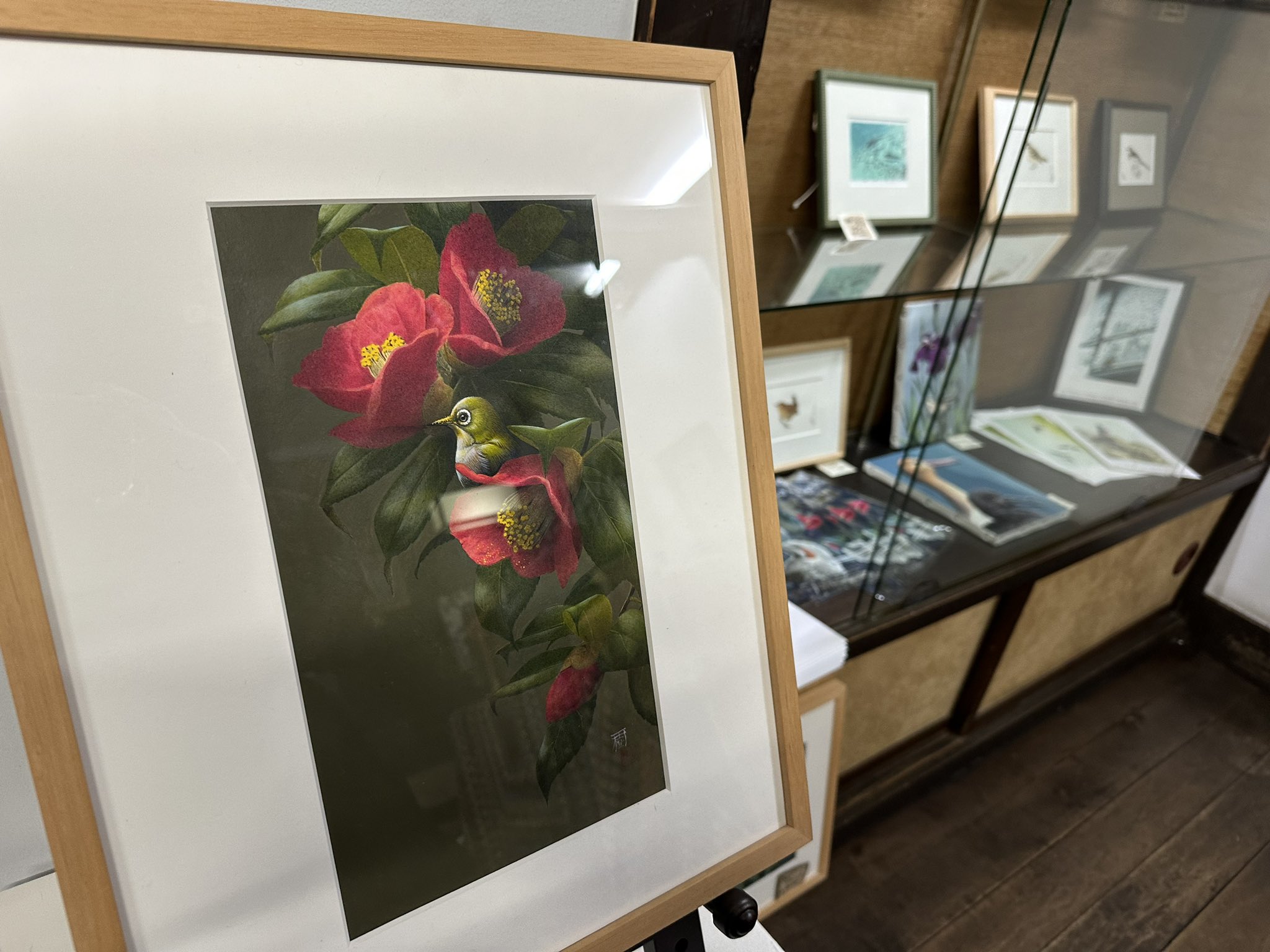 野鳥画家「木部一樹」アクリル画 うそ