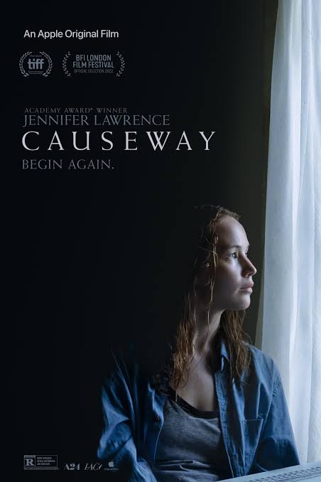 A US soldier suffers a traumatic brain injury while fighting in Afghanistan and struggles to adjust to life back home.

#Causeway (2022) by #LilaNeugebauer, ft. #JenniferLawrence, now streaming on @AppleTVPlus.