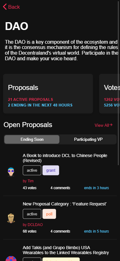 dclandapp's tweet photo. As our primary motive is to build something useful for the community, we focused on #DAO related features in this release.

With this new version you will be able to view the proposals, read comments and even vote on them with your smart phone using your favorite mobile wallet. https://t.co/GaaRDoxtVk