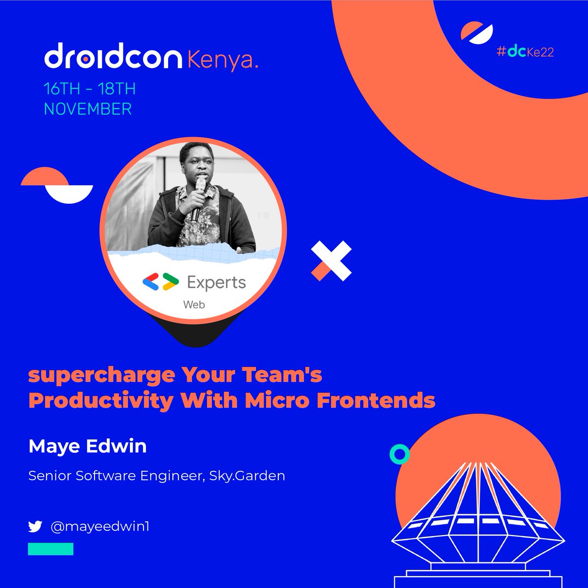 droidconke's tweet photo. 🚨Speaker Lineup alert 🚨
Do you know how to structure your development approach with Micro Frontends? Worry not, @mayeedwin1 has got you 🤓.
Join us at #dcke22 to learn this and more by getting a ticket at https://t.co/rOlPFOZsmJ.
#AndroidDev https://t.co/cUv3LDSPYZ