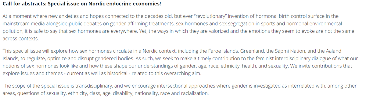 #CFP📢 @khvidtfeldt, Charlotte Kroløkke, Anne Nørkjær Bang and I are editing this SI of @Journal_NORA 🫶 based on our project 'Endocrine Economies'.
More info:
think.taylorandfrancis.com/special_issues…