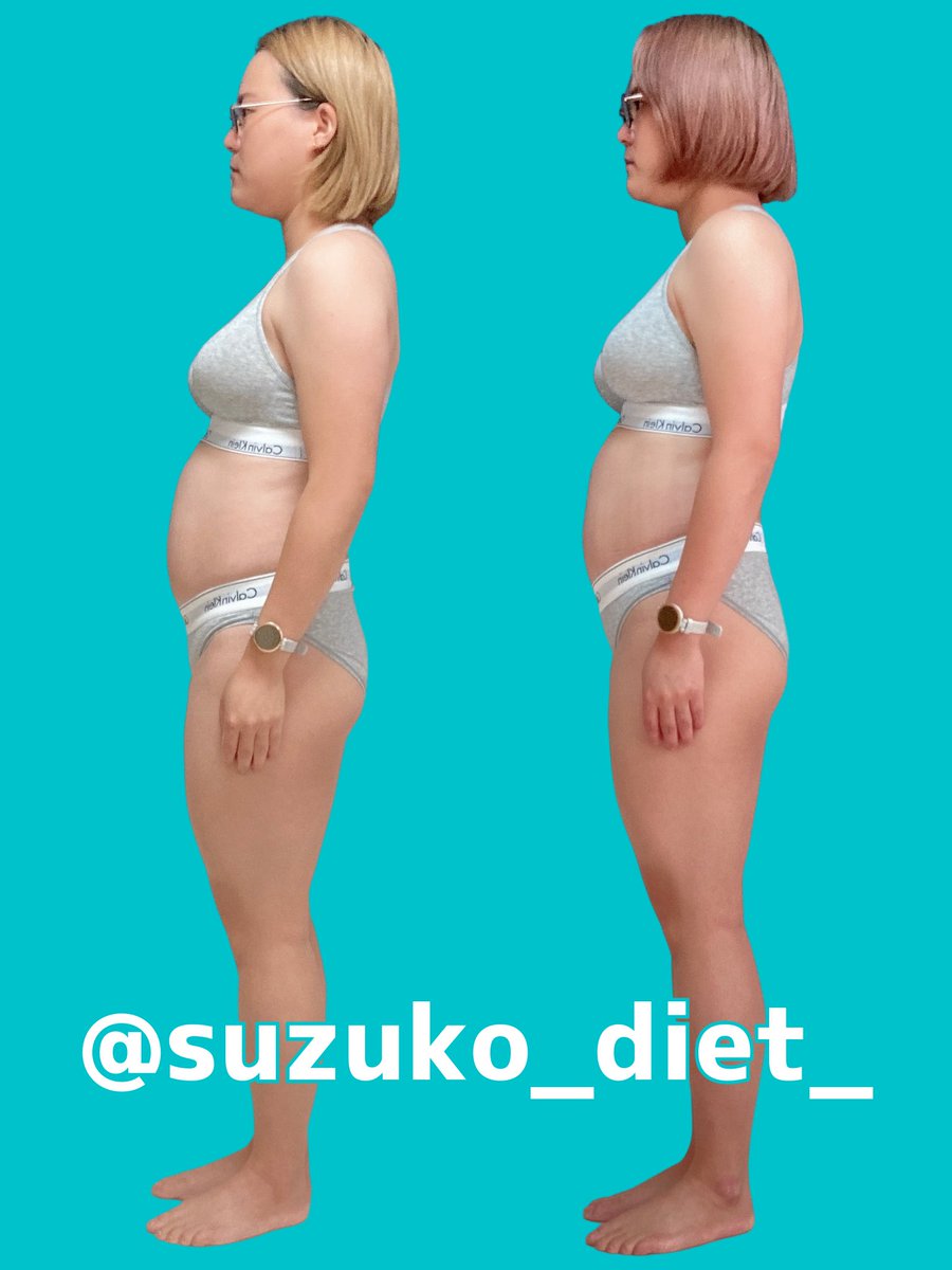 suzuko_diet_'s tweet photo. 【先週との比較写真&amp;振り返り】ウォーキングのみで-1.9kg！1日平均歩数は1.2万歩でした。食事は2〜3食。外食も多く食事の我慢は0だったからノーストレスだったよ。歩き方を意識してたからか、姿勢が良くなってヒップアップした気がする！

#ダイエットビフォーアフター 
#すずこのダイエット記録 https://t.co/aBw0ZtiRcb