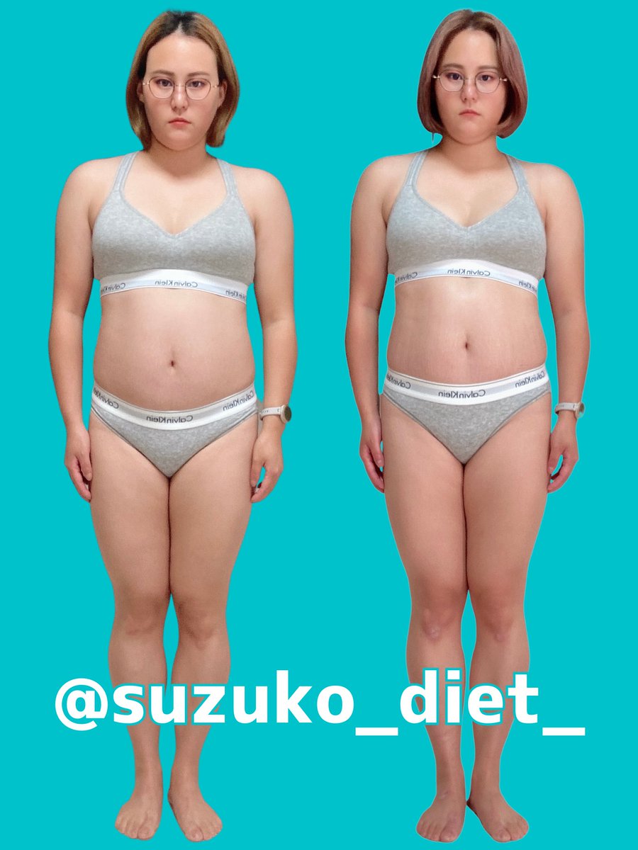 suzuko_diet_'s tweet photo. 【先週との比較写真&amp;振り返り】ウォーキングのみで-1.9kg！1日平均歩数は1.2万歩でした。食事は2〜3食。外食も多く食事の我慢は0だったからノーストレスだったよ。歩き方を意識してたからか、姿勢が良くなってヒップアップした気がする！

#ダイエットビフォーアフター 
#すずこのダイエット記録 https://t.co/aBw0ZtiRcb