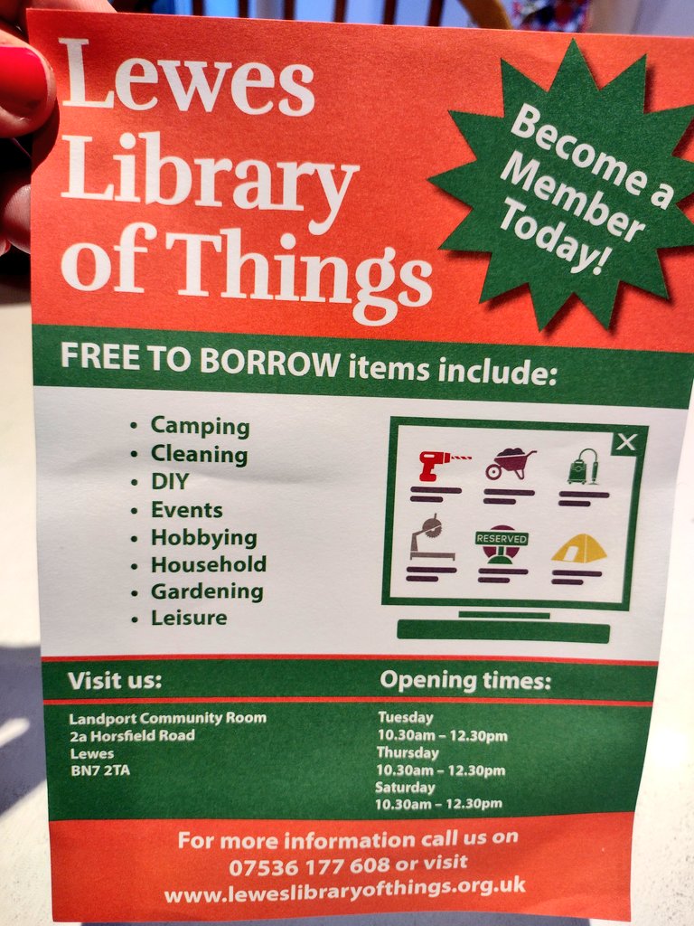 LewesNibbler's tweet image. Who has room to have everything? Garden tools, DIY bits etc etc. Borrow useful stuff FREE from Lewes Library of Things. What an amazing resource