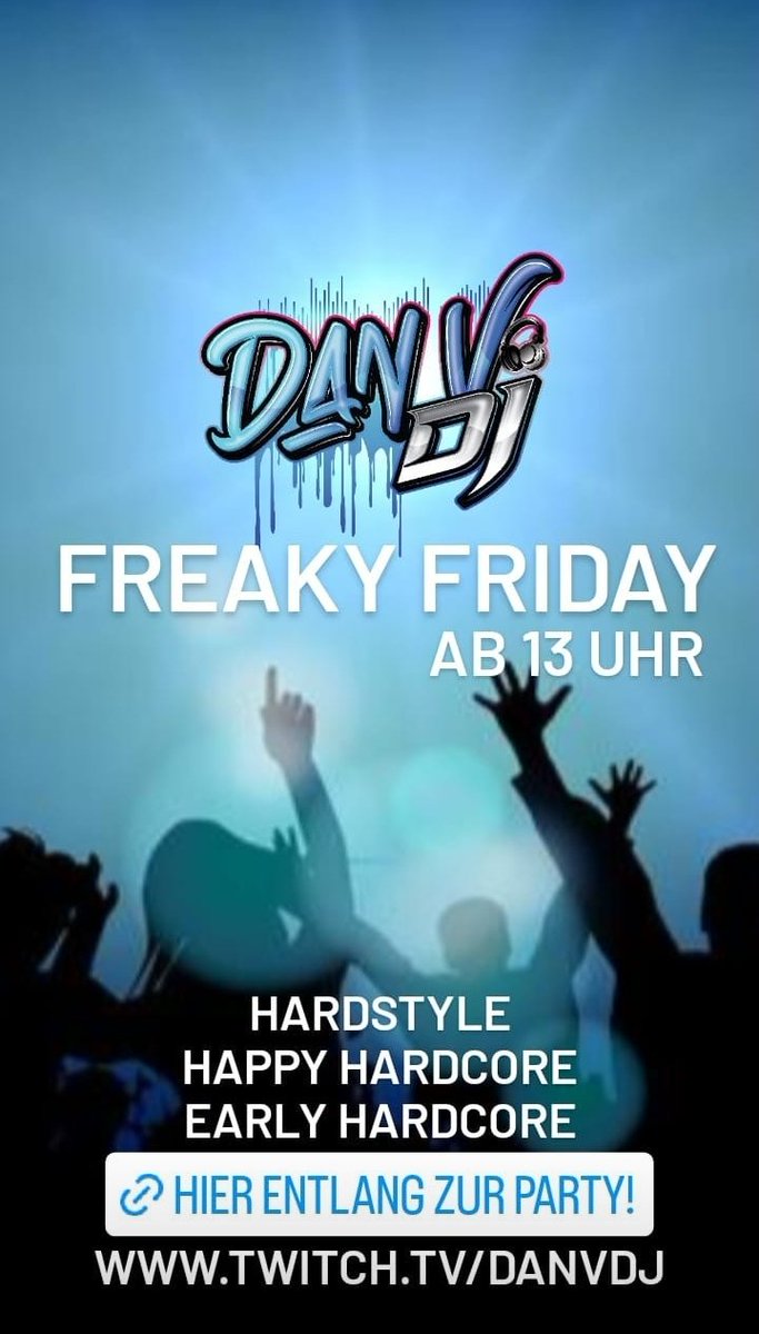 danvdj_'s tweet photo. Heute ab 13 Uhr live auf Twitch !
Freaky Friday https://t.co/ZMz7no8kUB
_________________________________
#twitch #twitchdeutschland #twitchnl #twitchde #hardstyle #hardcore #happyhardcore #musik #muziek #dj #party #twitchnederland #dutchhardcore #hardcoreclassics #rave https://t.co/bi45Gf1mND