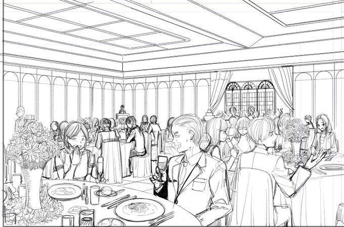 エロ漫画なのにこの謎にめんどくさい背景をネームで描いたバカものは誰だー-----!!!!ペン入れめんどおおおおおおおおおおおい!!!! 