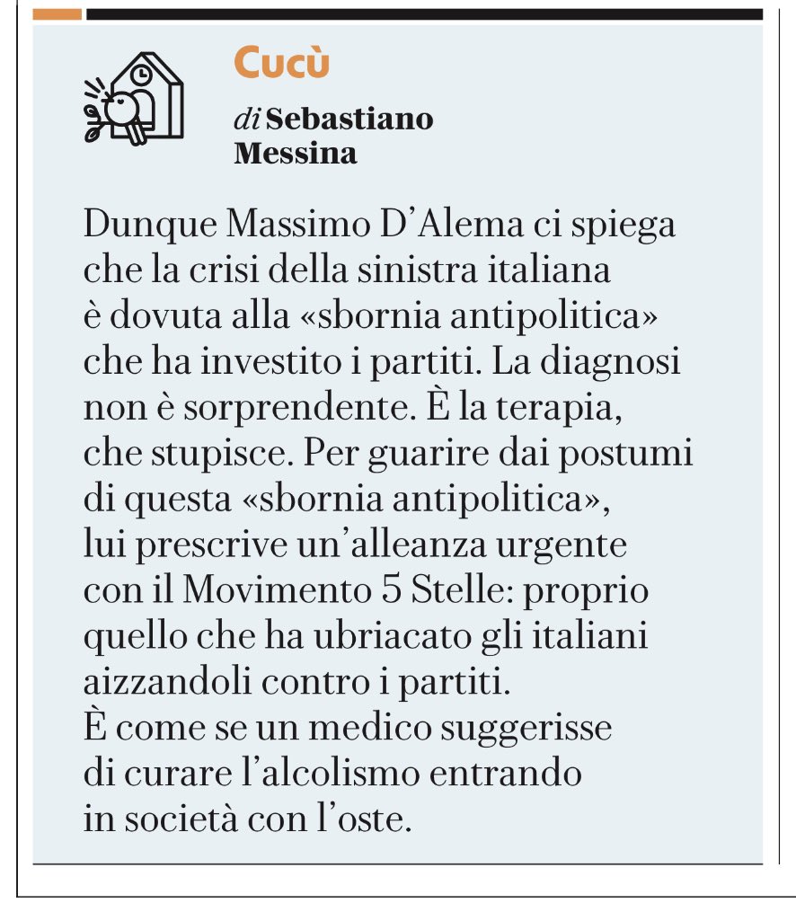 D’Alema e l’oste.