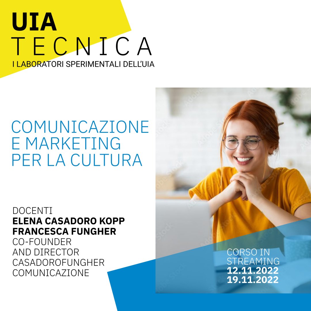 ❗️Sono aperte le iscrizioni al corso 𝐂𝐎𝐌𝐔𝐍𝐈𝐂𝐀𝐙𝐈𝐎𝐍𝐄 𝐄 𝐌𝐀𝐑𝐊𝐄𝐓𝐈𝐍𝐆 𝐏𝐄𝐑 𝐋𝐀 𝐂𝐔𝐋𝐓𝐔𝐑𝐀 di <a href="/UIAVenezia/">UIA - Università Internazionale dell'Arte</a>.

👩🏻‍💻Le lezioni si svolgeranno in live streaming 
 info e iscrizioni 👉bit.ly/3N8YFmY 

#UIAVenezia #comunicazione #marketing #livestreaming