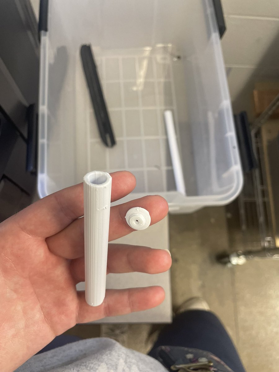 EpicsMobility's tweet photo. The team has worked on two new parts to add to the ball. The longer piece will allow for the plug to be plugged with ease. The smaller piece will prevent spilling of the potting material. https://t.co/9EKhAPxddc