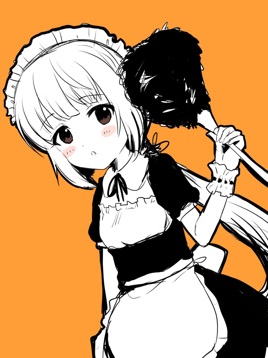 yorita yoshino 1girl solo duster maid maid headdress apron long hair  illustration images