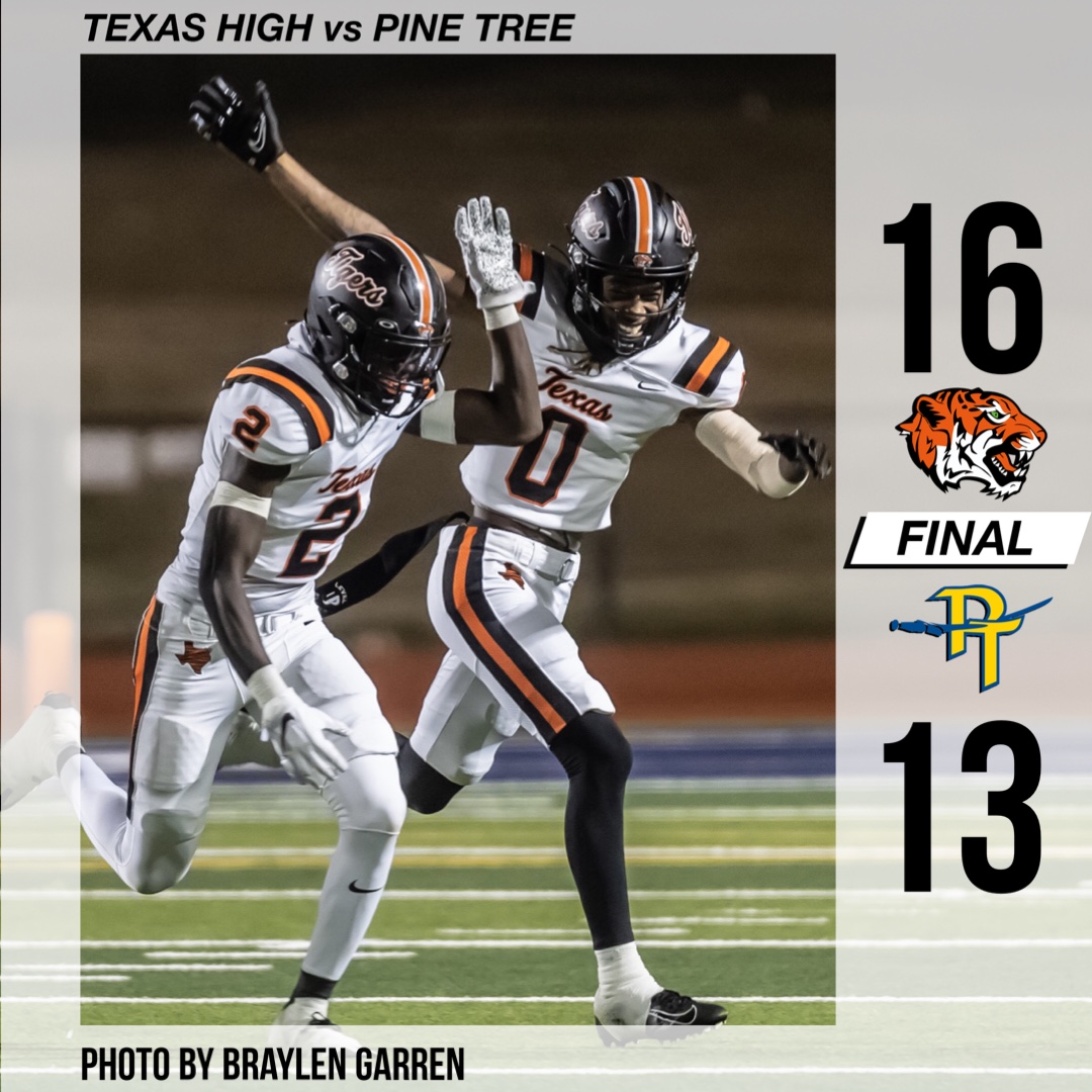 After a wild last two minutes of the last quarter the Tigers hold off the Pirates of Pine Tree and also secure the district championship after Marshall defeated Whitehouse.
