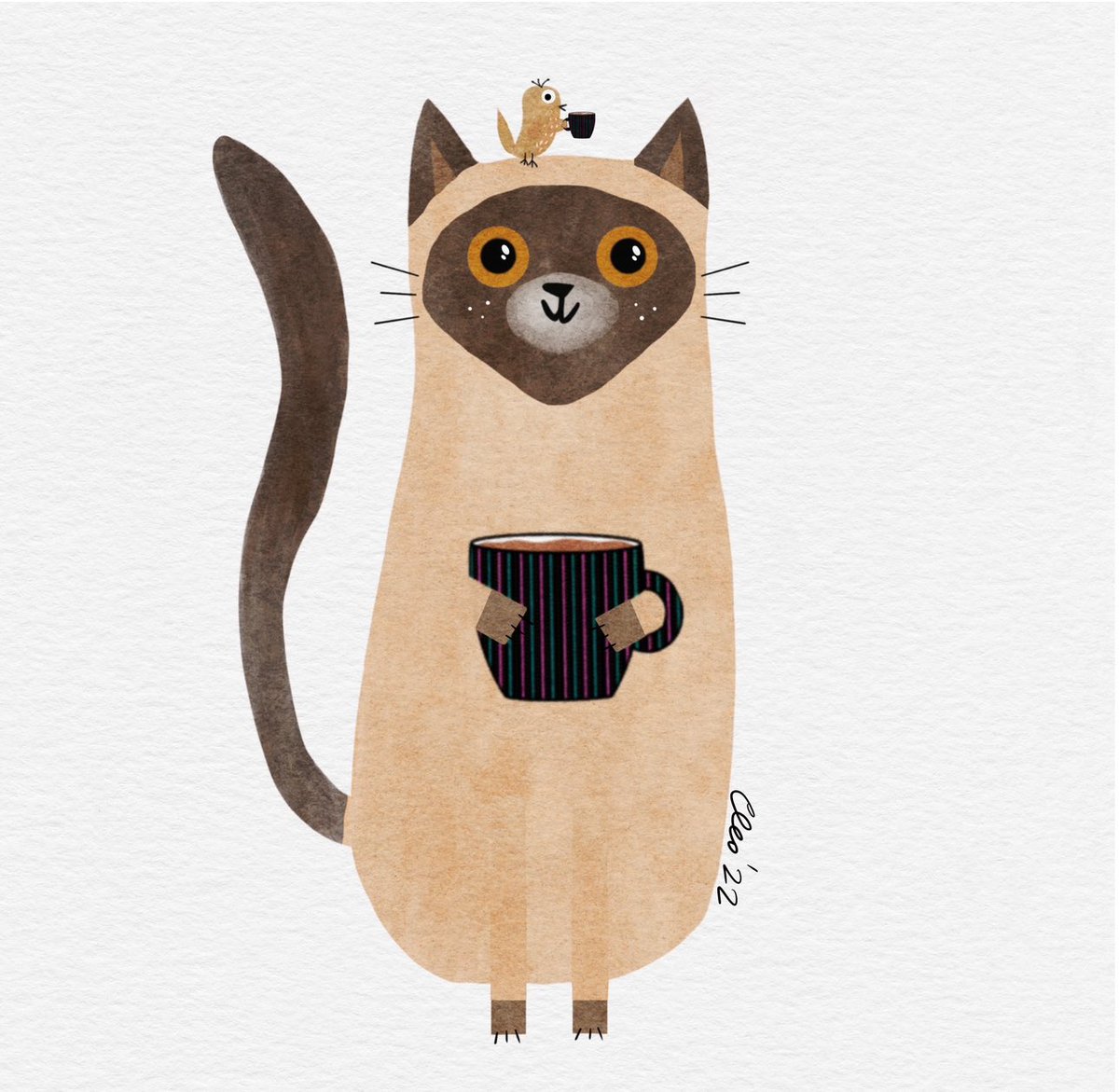 Coffee Besties #CatsOfTwitter #coffee #illustration