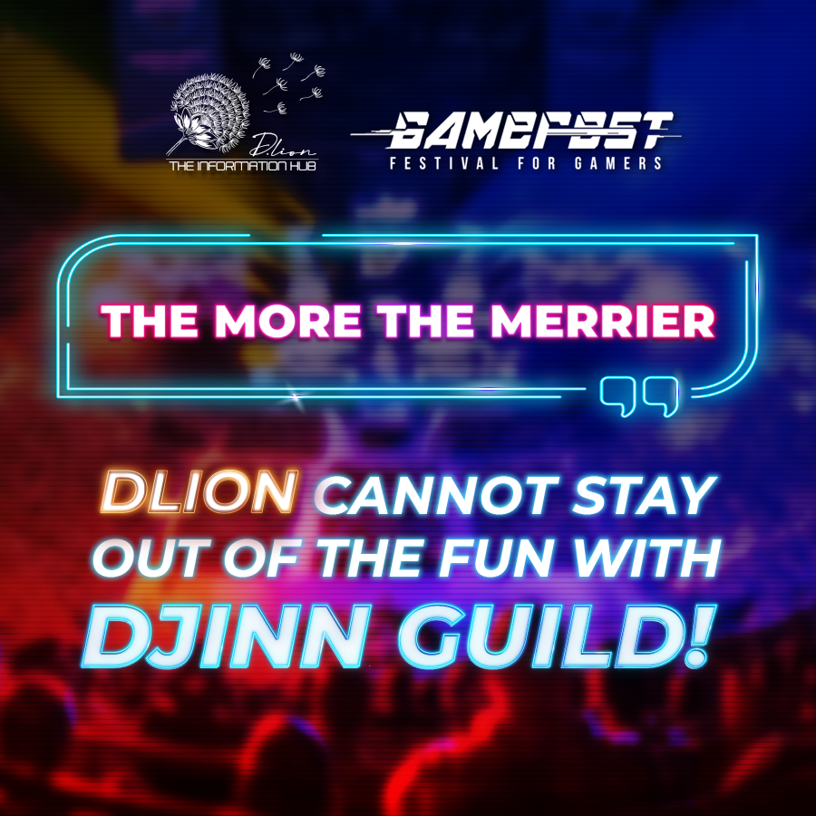 GameFest2022's tweet photo. 🌷THE MORE, THE MERRIER! - SAYS D.LION🌷

D.lion also "jumped in" to power up the GameFest, not leaving the brother Djinn Guild alone.
___________________
GAMEFEST - Festival For Gamers
⏰: 03 &amp; 04/12/2022
📌: Ho Chi Minh City
#GameFest #DjinnGuild #Dlion https://t.co/dk36uoLErw