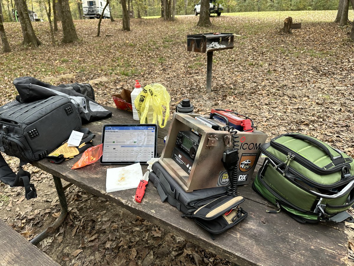 bobbylittle's tweet photo. Setup today at Rocky Springs Campgrounds on Natchez Trace Parkway K-0642.  Made 70 qso’s on 20 meters in a relatively short amount of time.  I could definitely tell when I got spotted….. the calls came in like a tsunami. https://t.co/0QSirV9AOX