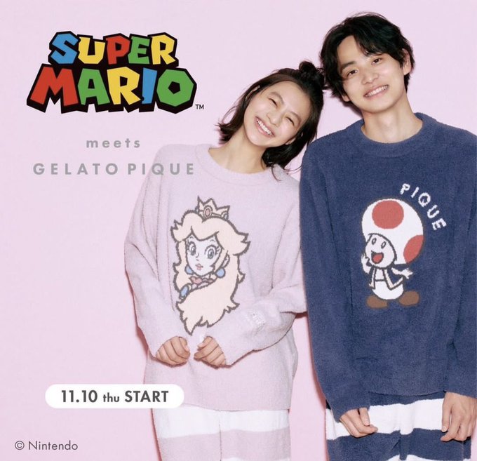 ジェラートピケ スーパーマリオコラボ キノピオ- ジェラートピケ スーパーマリオコラボ キノピオ-