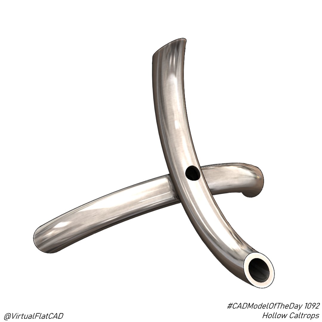 These cursed bits of macaroni let the air out of even self-sealing tires when ran over. #CADModelOfTheDay 1092.
.
.
#cad #3d #3dmodeling #solidworks #challenge #everyday