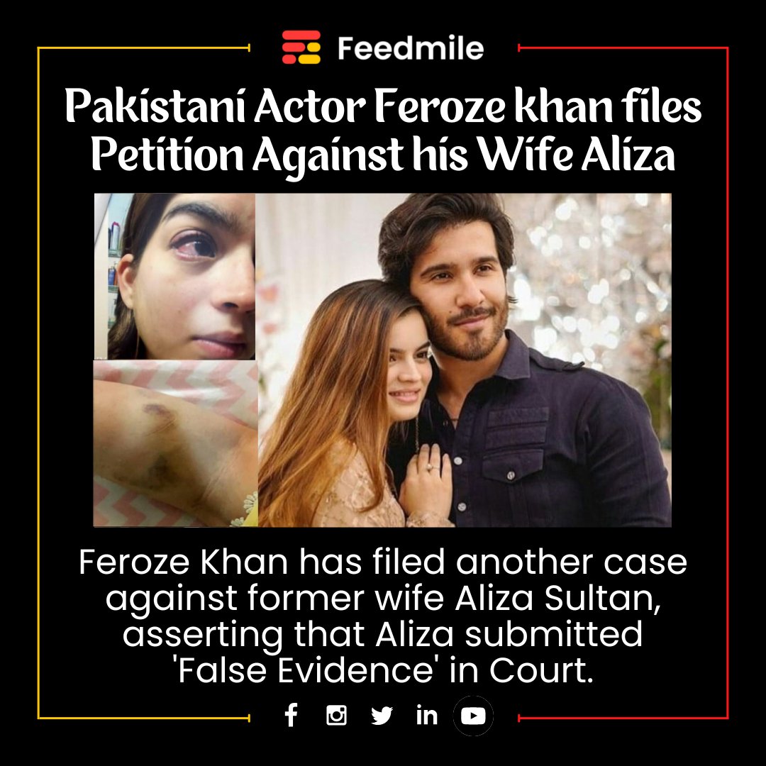 feedmileapp's tweet photo. The Couple currently had ongoing legal battle regarding the custody of their 2 children and Aliza's claims of domestic violence against the actor.
#feedmile #ferozekhan #AlizaSultan #pakistanActor #pakistan #pakistani #domesticViolence #sultanferozekhan #celebrity https://t.co/aGoSkud7Uo