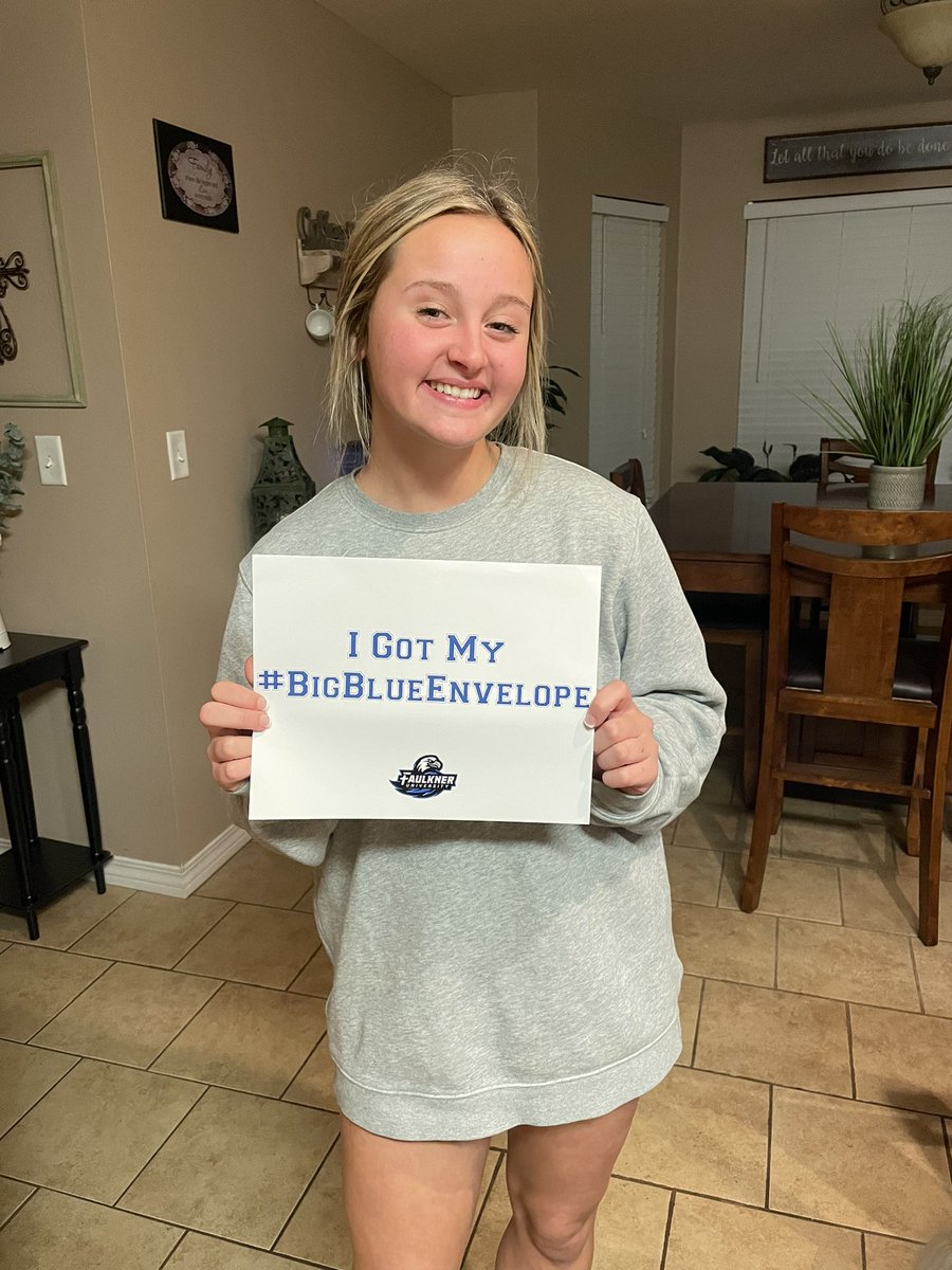 Stephmyrick's tweet photo. Our girl has been accepted to Faulkner University… 💙  #bigblueenvelope #soitbegins https://t.co/7U2gg4snMy