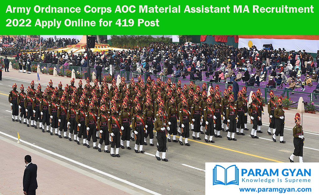 Army Ordnance Corps AOC Material Assistant MA Recruitment 2022 
#paramgyan #newjobs #newvacancy #jobalerts #govtjobs #jobs #governmentjobs
#india #sarkarinaukri #job #govtjob #govteKinow #jobsearch #gov #Aoc #ArmyOrdnanceCorps #AocRecruitment  
Now More:paramgyan.com/army-ordnance-…