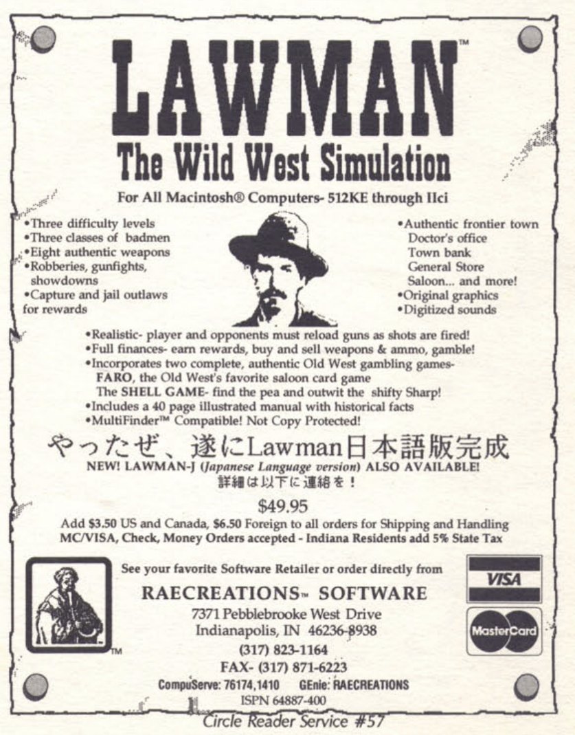 Hey <a href="/RichardRae/">Richard E. Rae</a>, do you happen to be the author of the Mac game Lawman?