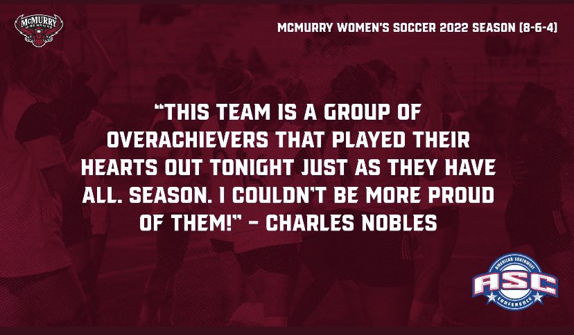 McMurrySoccer's tweet photo. Unfortunately our season came to an end tonight. Just like life, soccer doesn’t always reward you the way we think it should but it rewarded us in memories, experiences, relationships that will last a lifetime! #lovefirst https://t.co/C2dx0oRIyb