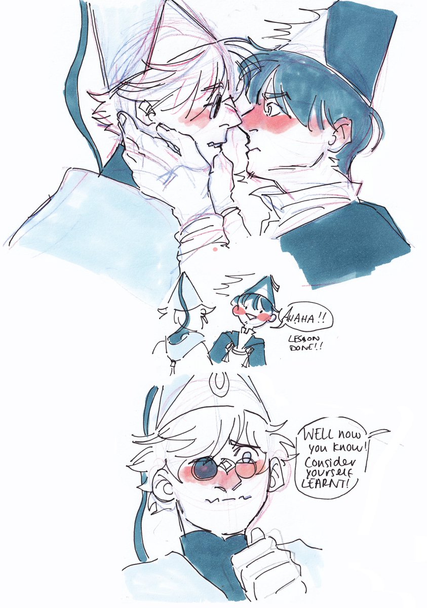 merchantarthurn's tweet photo. post-tower, qifrey wants kissing practice
#witchhatatelier #Δ帽子 https://t.co/TAc01wsq80