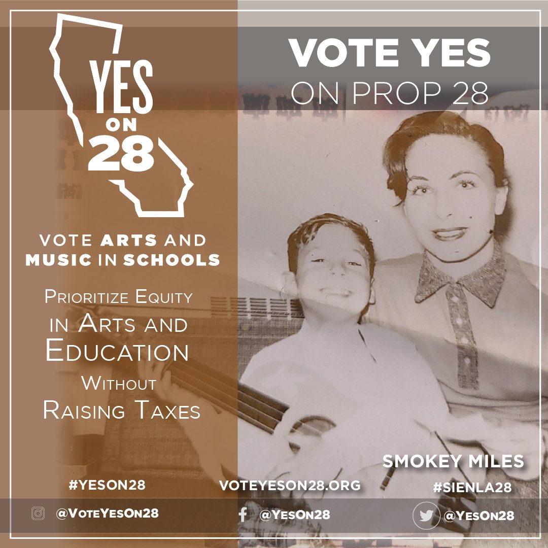 Hey California!
Please Vote #YesOn28 this November so every student has access to arts and music education in a public school!

@YesOn28 
#VoteYesOnProp28
#VoteYesOn28 
#CaliforniaKids 
@VoteYesOn28