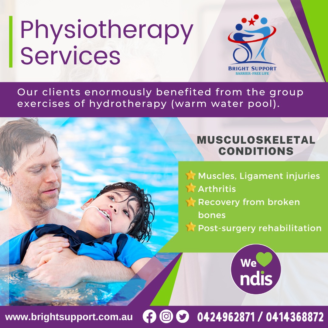 #Brightsupport has the current capacity to provide Physiotherapy services to NDIS participants.
.
.
#Physiotherapyservices #hydrotherapy #poolsession #ndisplan #disabilitysupportservices #ndis #disabilityservices  #Coresupport #ndisservice #Victoria #melbourne
