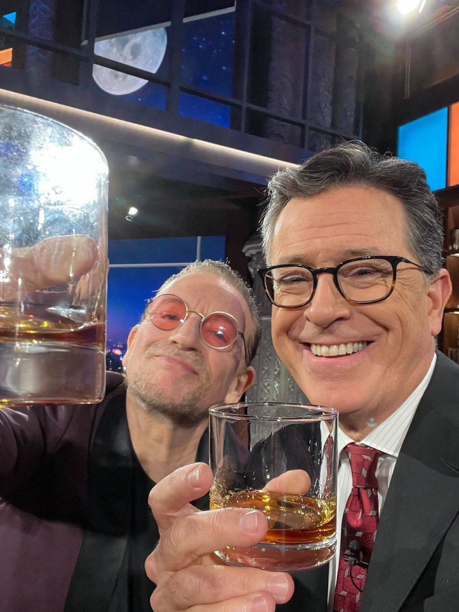 On Air right now: Bono dropped by for a drop of uisge beatha. And to discuss his new memoir “Surrender.”