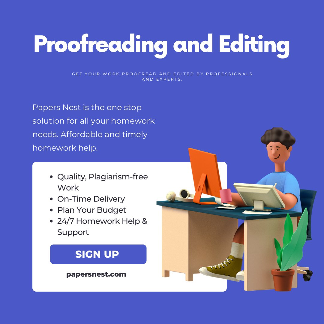 PapersNest's tweet image. For all your online homework needs, experts at Papers Nest are here to assist.

What we do best:
#essaywriting
#Onlinecoursehelp
#HomeworkAnswers
#quizhelp
#proofreadingandediting
#assignmenthelp

Get affordable and timely homework help at papersnest.com