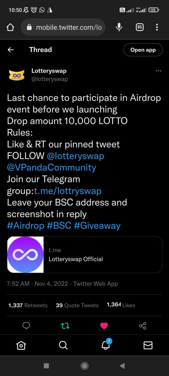 xavier27c's tweet photo. @lotteryswap @VPandaCommunity 0x3B6B3129aE9538E9C4764cc9009D498312d28aD2

#Airdrop #BSC #Giveaway
https://t.co/1ElxaGc5rG https://t.co/ytniKSwPtO