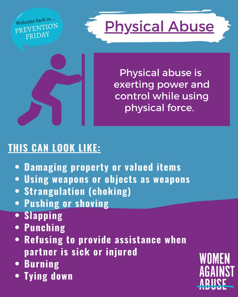 WomenAgnstAbuse's tweet photo. The 'P' in our T.E.M.P.S. acronym stands for Physical Abuse. Physical abuse is not only about hitting or punching, it is any form of abusive action that involves physical force.
#preventionfridays #physicalabuse #TEMPS #preventionteam #Womenagainstabuse #ipv #dv #WAA https://t.co/I0rSzTQK3O