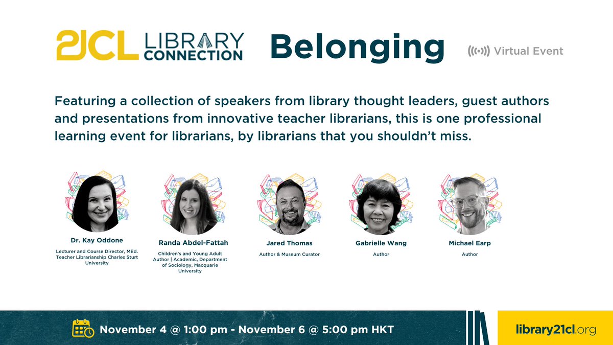 It is not too late to register for the 21CL #library connection online conference
-All sessions recorded
- 13+ sessions from authors, illustrators, academics and librarians 
#inTLchat #schoolLibrarian 21c.li/3ch?utm_campai…