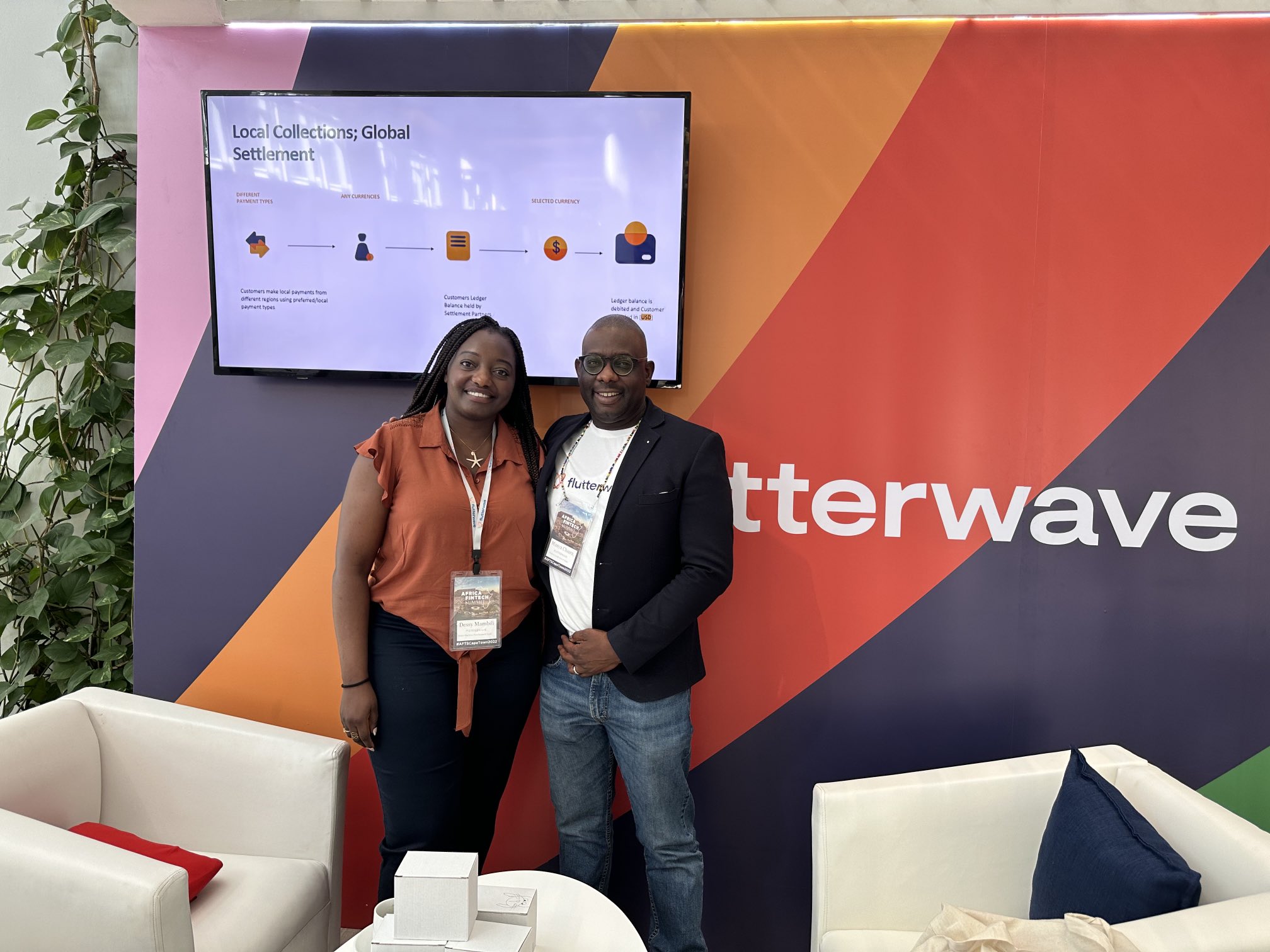 Munya at the Fluttewave booth in the Cape Town International Convention Center #AFTSCapeTown2022