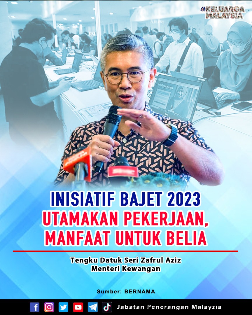 JPenerangan's tweet photo. Kerajaan sentiasa mendengar dan menghayati isu-isu dihadapi oleh belia dan pencari kerja, termasuk menyediakan pelbagai inisiatif dalam Bajet 2022 serta yang dicadangkan dalam Bajet 2023.

#KeluargaMalaysia
#JabatanPenerangan https://t.co/zln5Q70d8u
