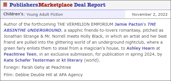 ktliterary's tweet photo. ICYMI: SOLD! Congrats to Jamie Pacton! https://t.co/HDP3POBh6V https://t.co/vzrRgmmkor