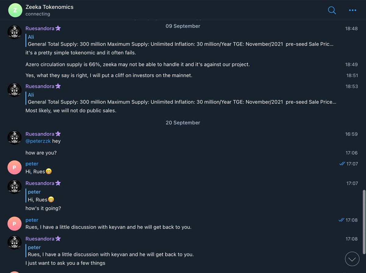 ZeekaKv's tweet photo. #Zeeka #Zeeka Team discuss the zeeka tokenomics.
Since keyvan kambakhsh @keyvankambakhsh is Iranian, Zeeka does not plan to accept public funds, but private sales will be a risky thing for investors. https://t.co/QYwNehHWJT