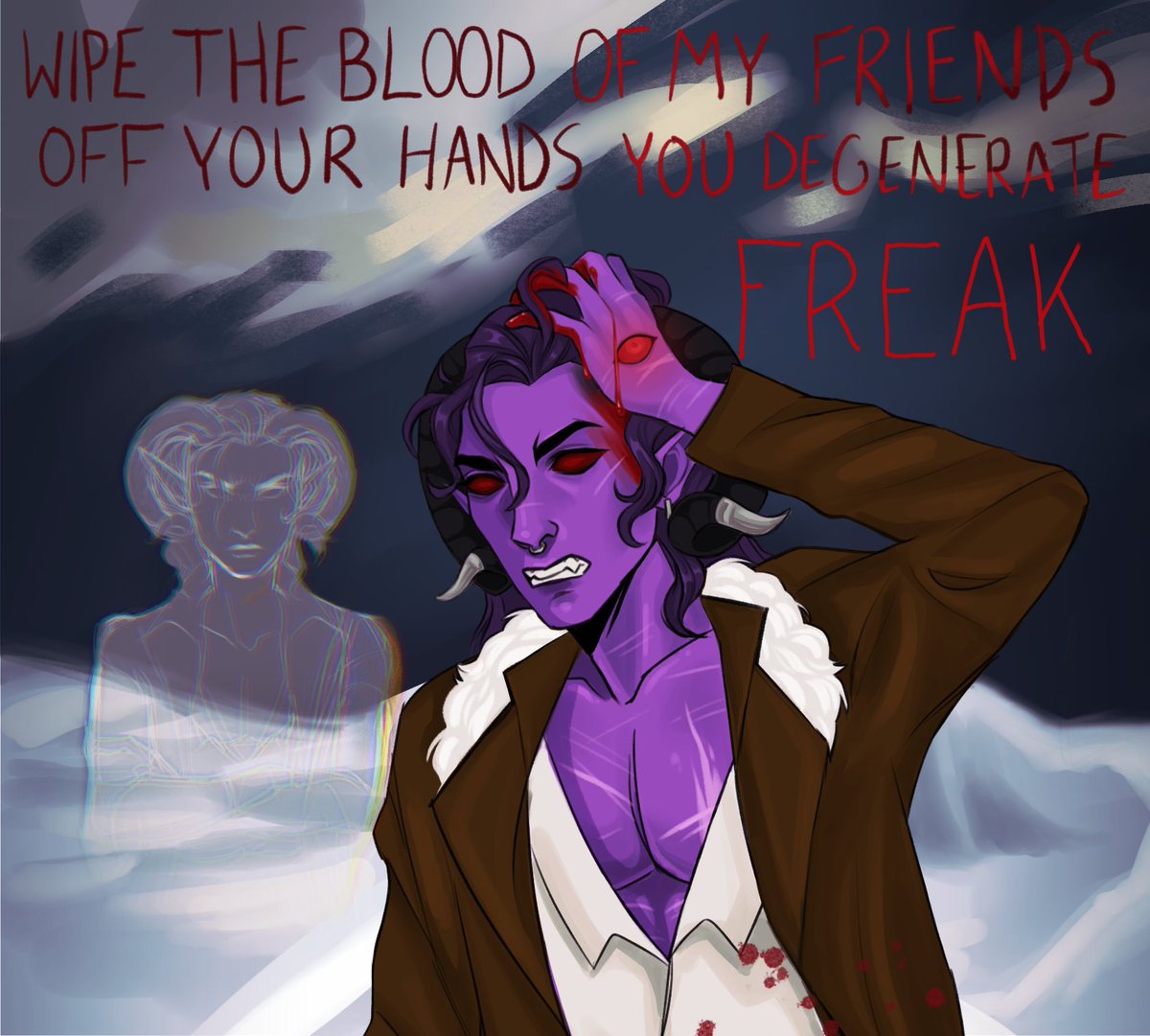 Keppuos's tweet photo. #lucienspoilers #lucienthenineeyes
-
-
-
-
-
-
Finished up Lucien the nine eyes last night and this scene immediately implanted itself in my brain 
#criticalrolespoilers https://t.co/6xU86Eb0Ih