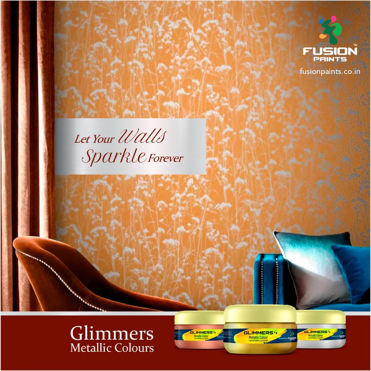 It takes just one wall
to transform the Entire Room
#ShineOn

#fusionpaints #glimmers #metallicpaints #silver #shine #ecofriendly #paint #dealer #makeinindia #colorfulwalls #wallpaint #home #house #homedecor #homepainting #silkfinish #beautiful #colors #interiorpaint