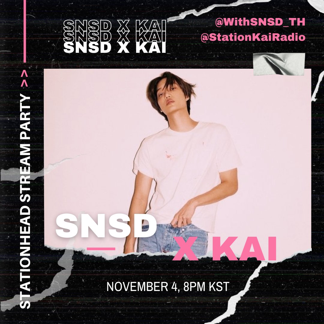 Yes, We heard you! We'll have a party with SONES! 💗

Our <a href="/STATIONHEAD/">STATIONHEAD</a> Stream Party with <a href="/WithSNSD_TH/">{SLOW}​ WithSNSD_TH</a> will start later! 

Come join us as we stream for #SNSDxKAI 

See you!

🗓: NOV 4th @ 8PM KST

#GIRLSGENERATION #소녀시대 
#KAI #카이
<a href="/GirlsGeneration/">Girls' Generation</a> <a href="/weareoneEXO/">EXO</a>