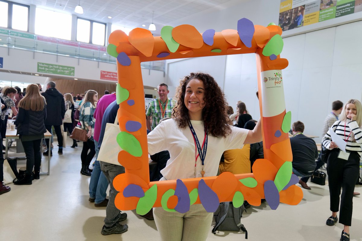 TrinityAcadBrad's tweet photo. On Monday all the Trinity MAT schools gathered at Trinity Academy Halifax for the annual Festival of Education💚 🧡
There were over 130 sessions available to support professional development across the trust many delivered by our wonderful TAB staff🏫 😀
#TrinityFest2022 https://t.co/ISa0TzM927