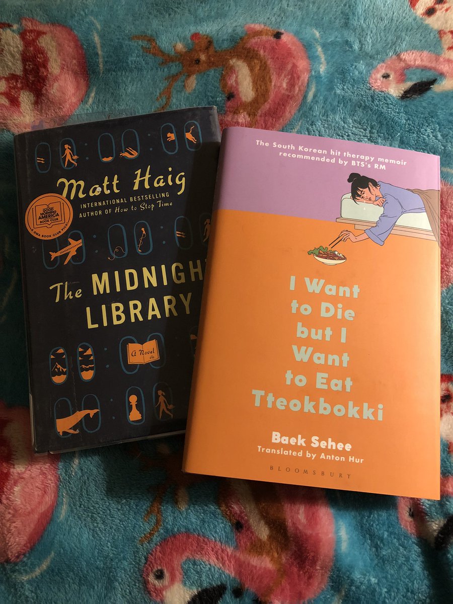 joanneOOT7's tweet photo. Current read is The Midnight Library for an ARMY book club this month. Today, this long-awaited book came in the mail too!#QuotesForRM @JooniesLibrary https://t.co/Q6ovGVCH96