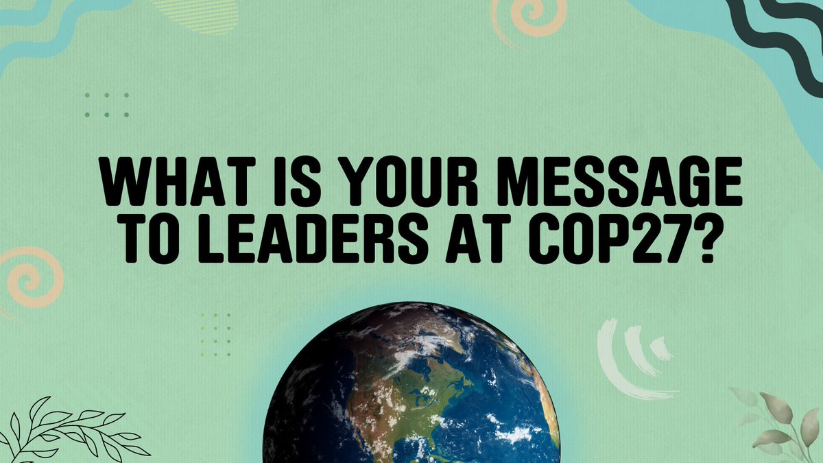 Leaders at # COP27 hold the world’s future in their hands. But they are not listening to the majority of young people! Our representatives will take your messages to them next week. Share your messages with us. <a href="/RestlessDev/">Restless Development</a>

bit.ly/3Wnubm6