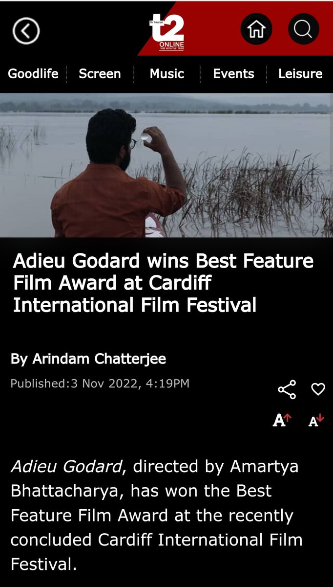 Thank you The Telegraph-t2 🙏

Link - t2online.in/screen/bengali…

#AdieuGODARD #OdiaCinema #IndianCinema