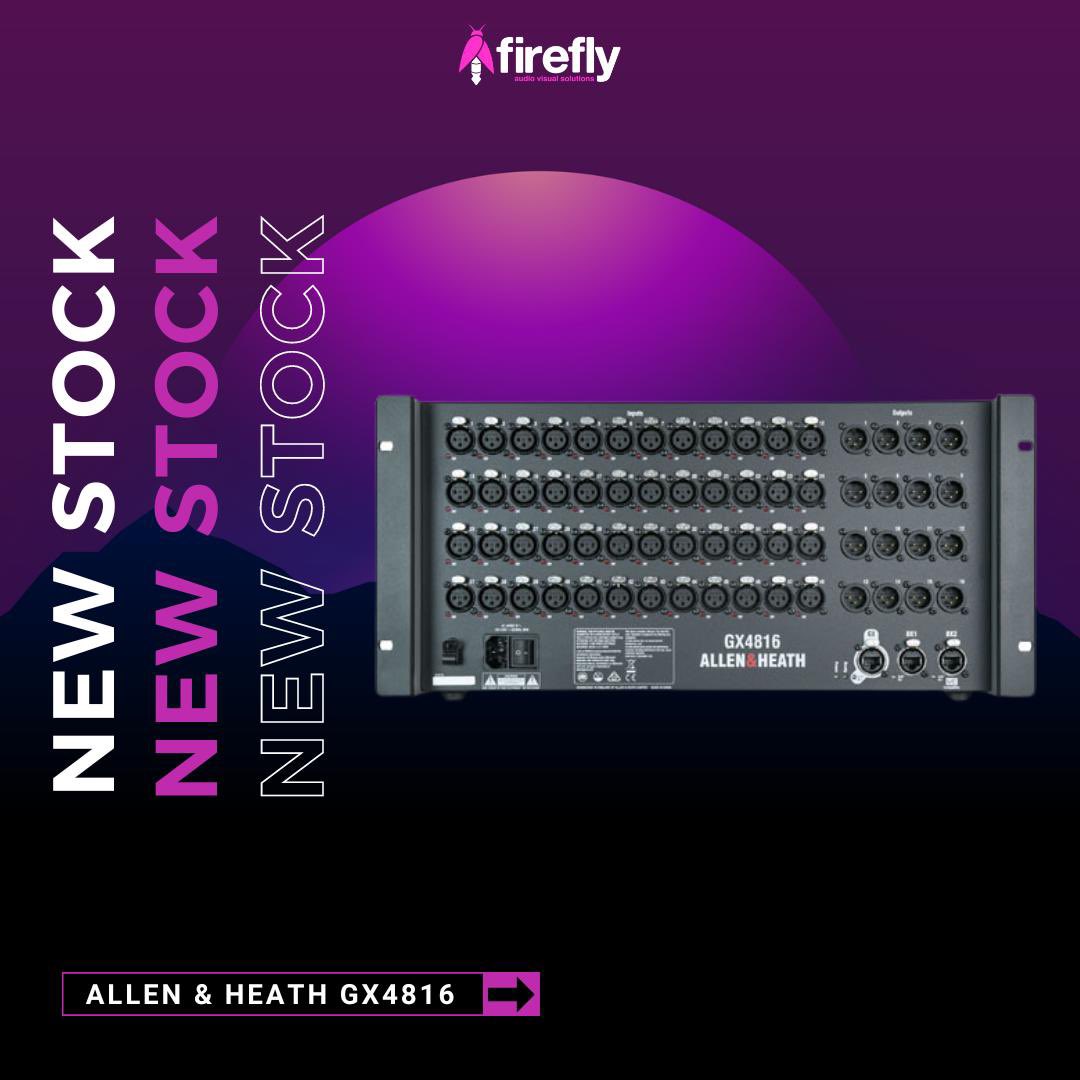 We have the <a href="/allen_heath/">ALLEN&HEATH</a> GX4816 landing on our hire stock this week which will make a handy addition to our stage box line. Rent on its own or as part of a mixer and stage box package. #wearefirefly #allenandheath #gx4816 #digitalmixer