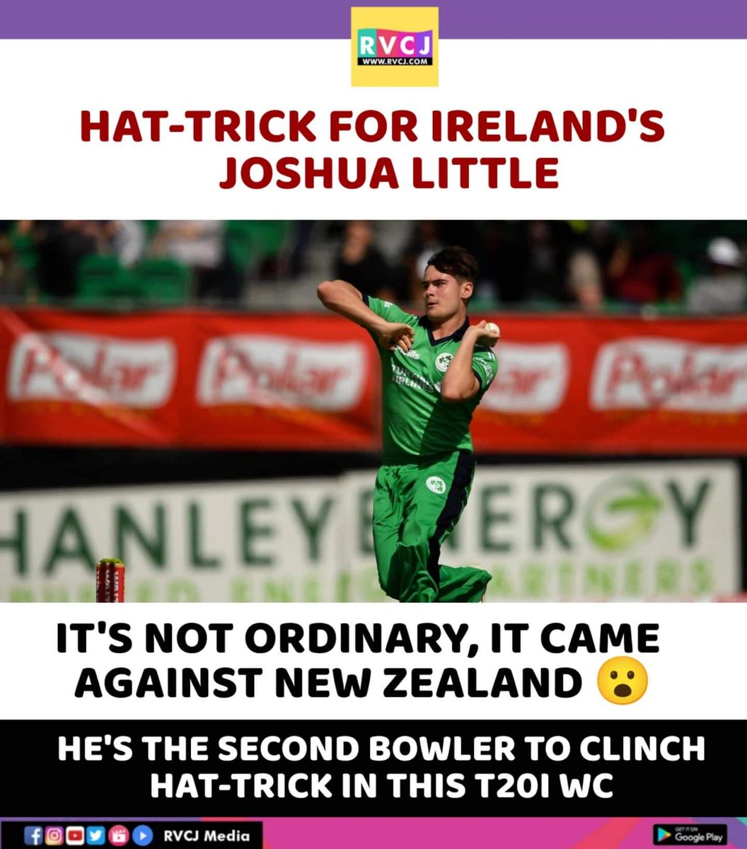 Hat-Trick for Joshua Little 🔥🔥
#T20WorldCup #NZvIRE