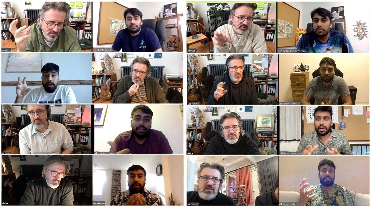 Word limits restrict my expression in experiencing Artist Olafur Eliasson’s world. During the pandemic, art and these video calls were my repose.
@Metapurse,<a href="/olafureliasson/">StudioOlafurEliasson</a> &amp; <a href="/AcuteArt/">Acute Art</a> 

1/6