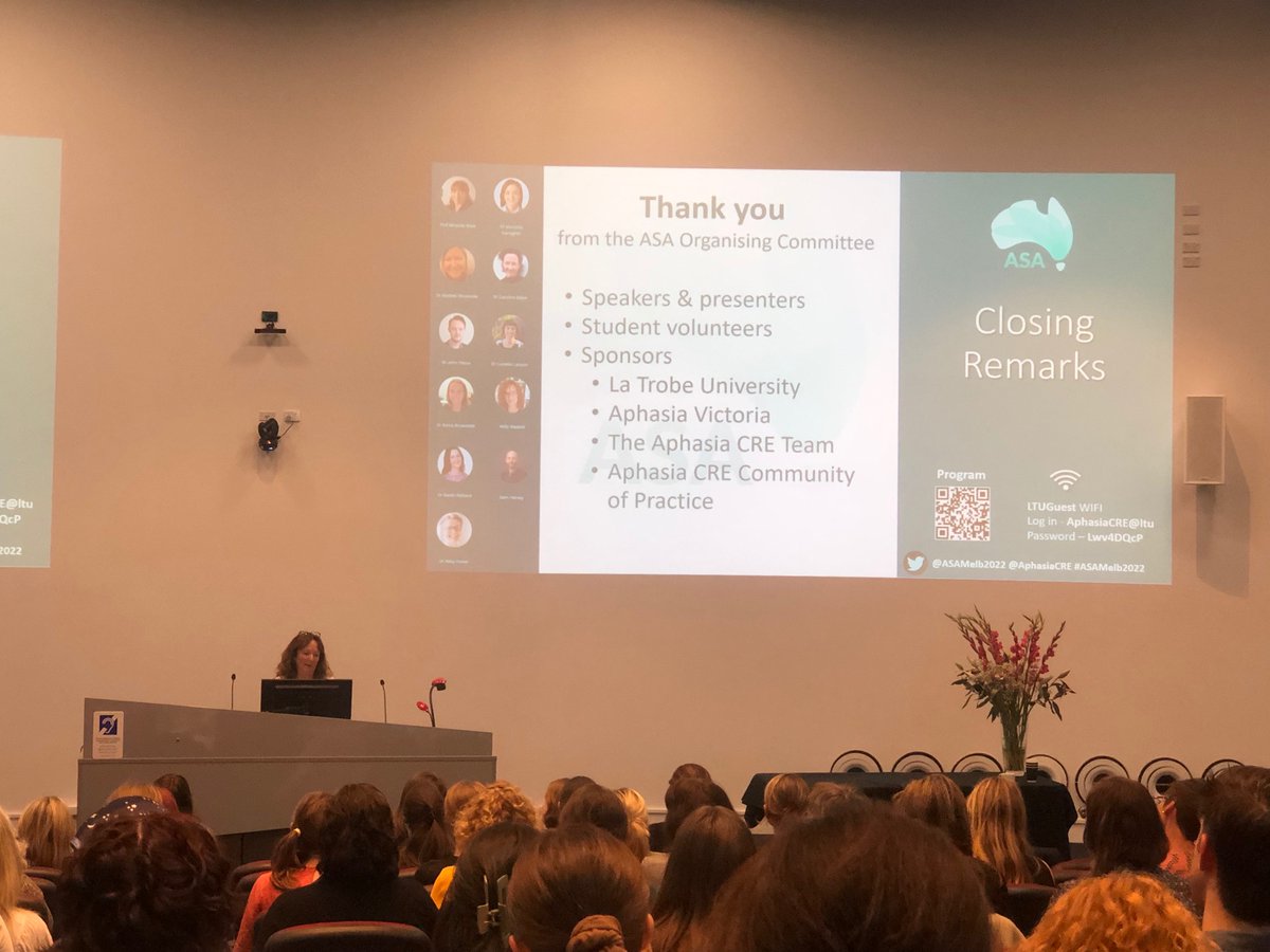 Aphasiology Symposium of Australasia 2025 (@asamelb2025) on Twitter photo .<a href="/rose_mirandaros/">Professor Miranda Rose</a> closes our #ASAMelb2022 with thanks to our sponsors <a href="/AphasiaVictoria/">Aphasia Victoria</a> our committee our volunteer students 👏💫 and special thanks <a href="/aphasiacre/">aphasiacre</a> manager Kelly Maskell .<a href="/rose_mirandaros/">Professor Miranda Rose</a> closes our #ASAMelb2022 with thanks to our sponsors <a href="/AphasiaVictoria/">Aphasia Victoria</a> our committee our volunteer students 👏💫 and special thanks <a href="/aphasiacre/">aphasiacre</a> manager Kelly Maskell