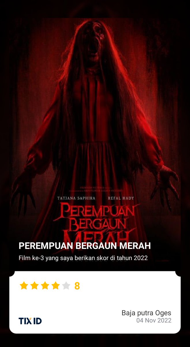 Senang sekale Nonton neh Film Perempuan Bergaun merah, modelan horror beneran yah gini orang mati tak wajar terus bales dendam dengan cara yg Sadis, hihi